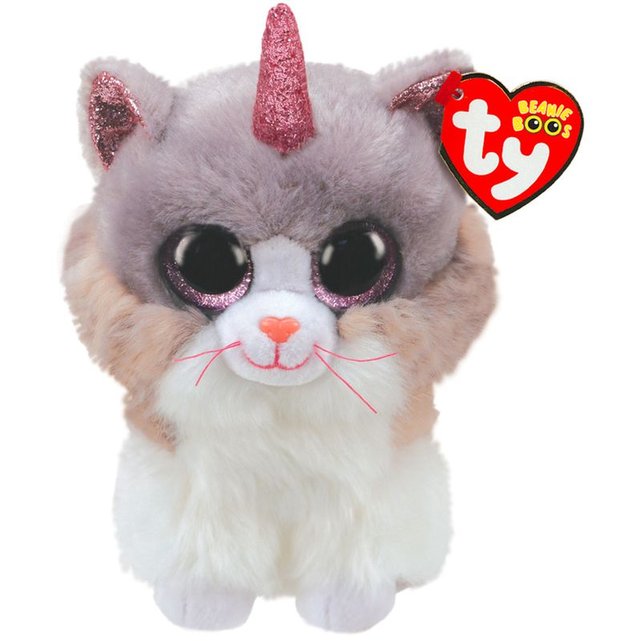 Beanie Boo S Peluche Asher Le Chat Licorne 30 Cm Blanc Ty La Redoute