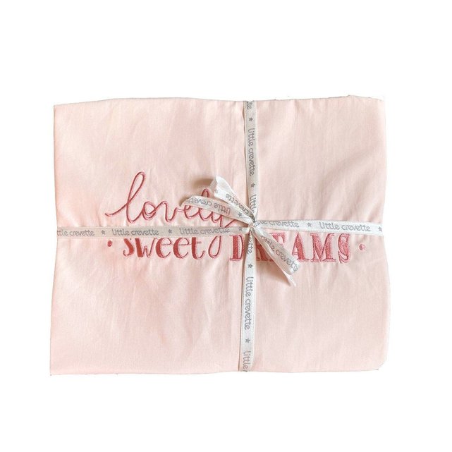 Drap-housse coton bio mila rose pâle Little Crevette | La ...