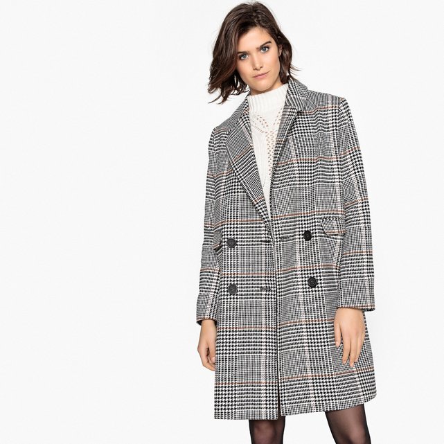 Oversized checked coat , grey checks, La Redoute Collections | La Redoute