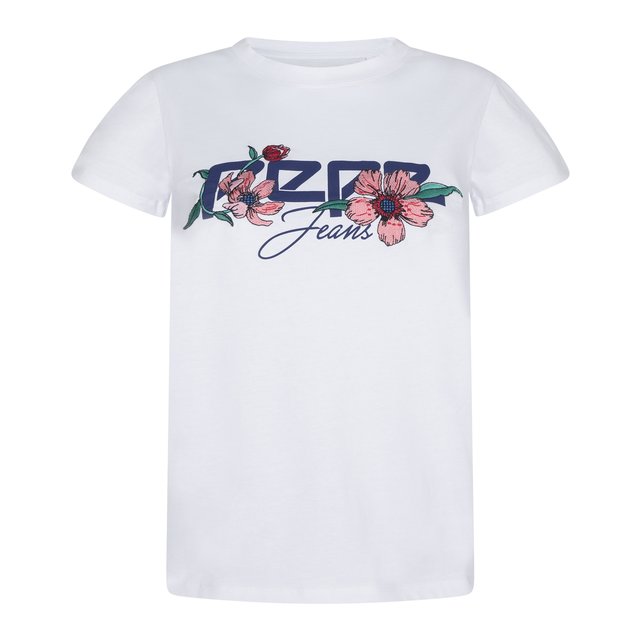 T Shirt Ailissa Logo Stickereien Weiss Pepe Jeans La Redoute