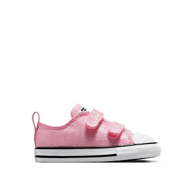 Kids all star 2v ox prism glitter canvas trainers, pink, Converse