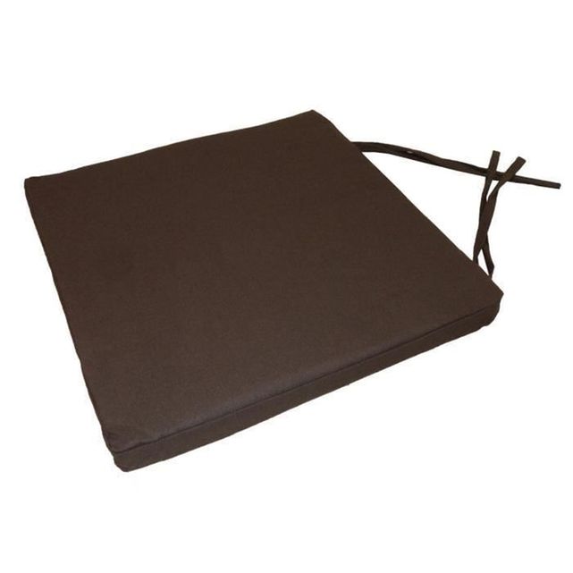 Galette de chaise carrée 40x40x4 cm chocolat marron Mcd ...