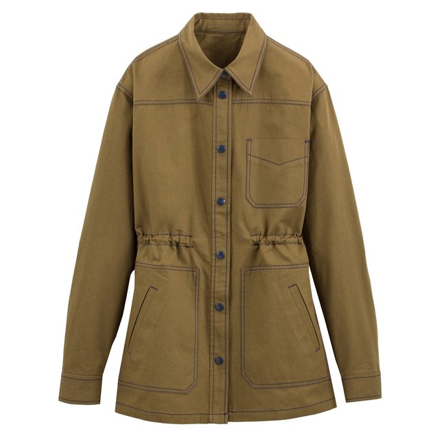 veste saharienne longue, en coton la redoute collections kaki | la