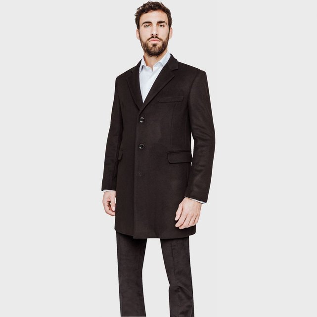 Manteau laine cachemire Arrow | La Redoute Manteau homme cachemire bleu marine | La Redoute