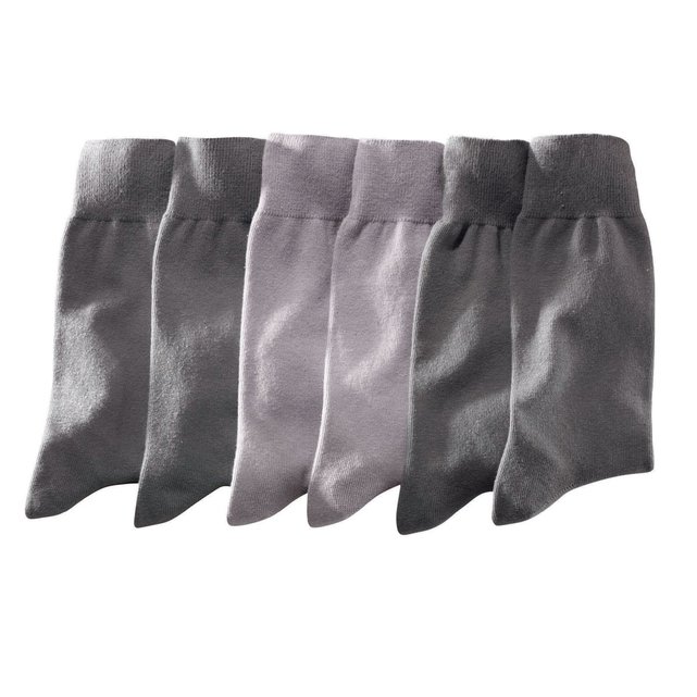 Pack of 6 Pairs of Plain Cotton Jersey Socks Pack of 6 Pairs of Plain Cotton Jersey Socks