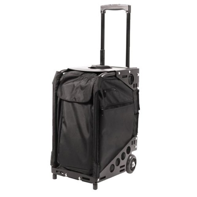 Valise trolley tabouret coiffure multipoches, tissu noire Cosmetics United | La Redoute