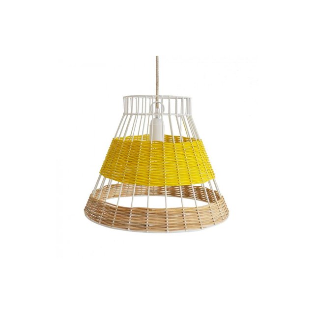 Armature Lampe Blanche Naturel Et Rotin Jaune Serax Suspension Straw Nwmn80
