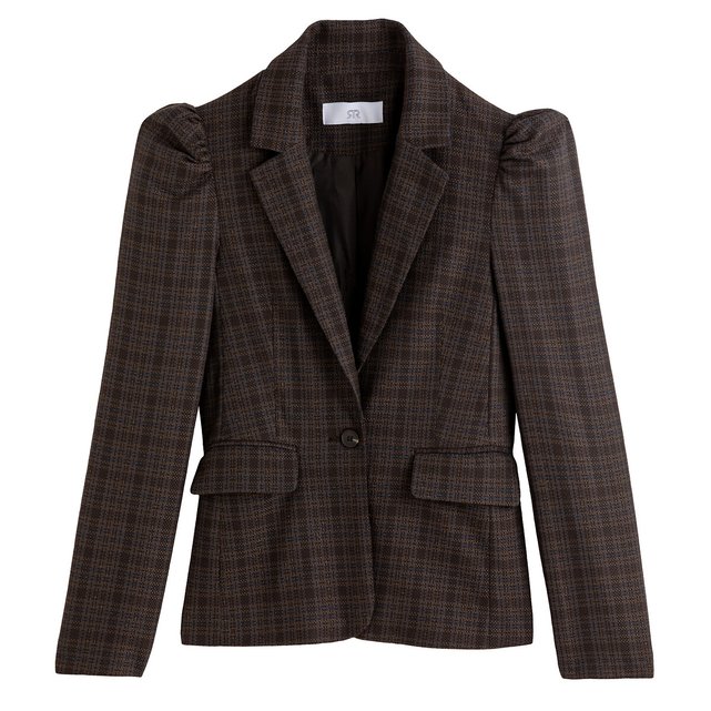Blazer A Carreaux Marron La Redoute Collections La Redoute