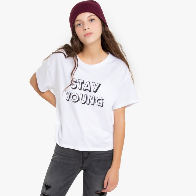 t shirt court avec message stay 10 16 ans la redoute t shirt court avec message stay 10 16 ans la redoute