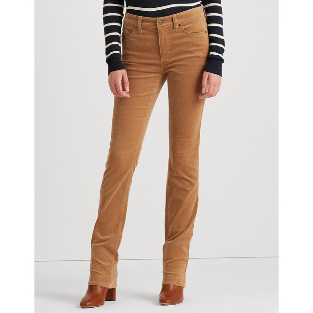 Straight corduroy trousers , beige, Lauren Ralph Lauren | La Redoute