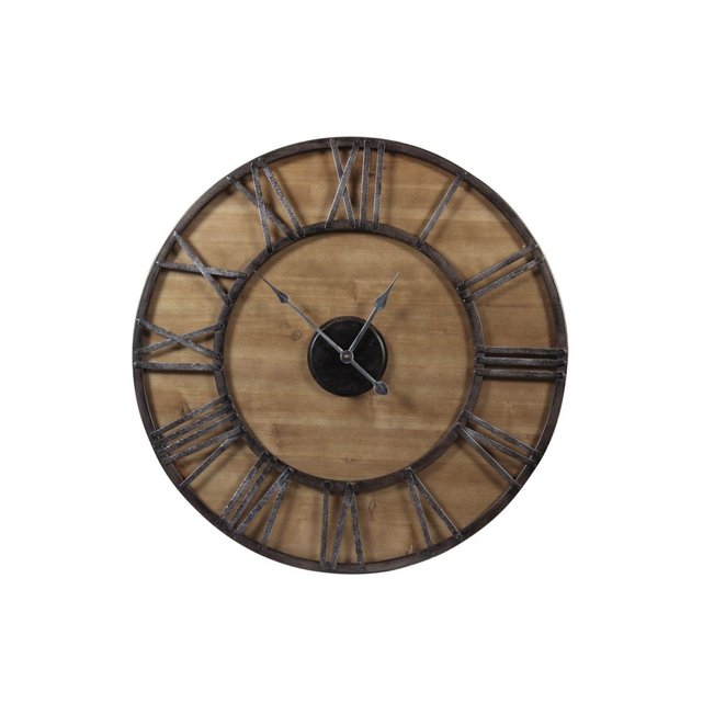 Grande Horloge Ancienne Fer Forge Bois 80cm Noir Decoration D Autrefois La Redoute