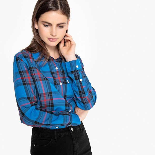 Chemise carreaux ultimate boyfriend bleu/rouge Levi's | La ...