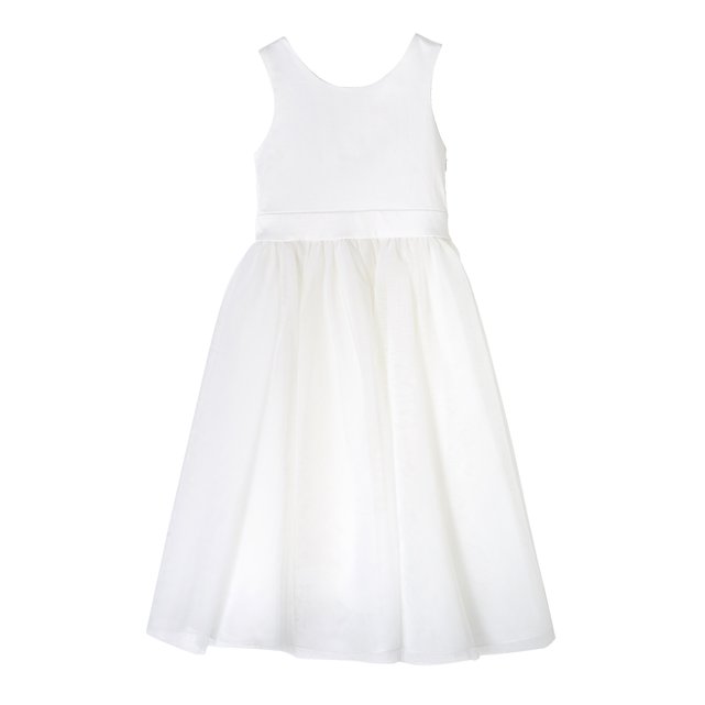 Satin and tulle bridesmaid dress, 3-12 years , ecru, La Redoute ...