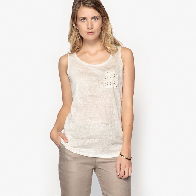 Top com gola redonda, jersey puro linho  ANNE WEYBURN image 0