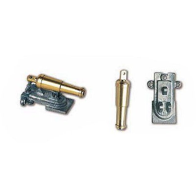 Accessoire pour maquette de bateau en bois carronades en métal avec support 30 x 7 mm par 2 Accessoire pour maquette de bateau en bois carronades en métal avec support 30 x 7 mm par 2