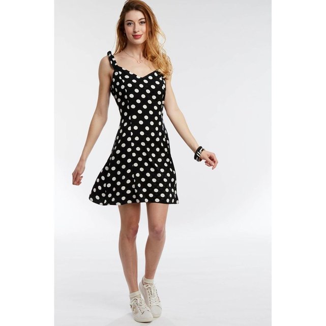 À Robe Robe Imprimée Pois À Imprimée Robe Bretelles À Bretelles Bretelles Imprimée Pois ZPXOkiu