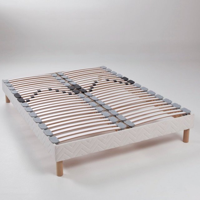 Sommier tapissier, à lattes apparentes avec réglag blanc écru Reverie La Redoute