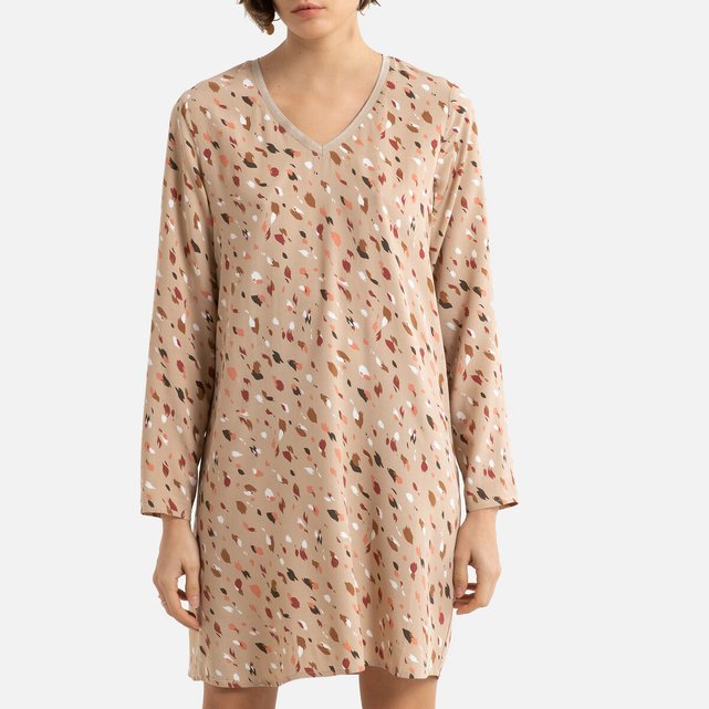 Bedrucktes Kleid mit V-Ausschnitt, gerade Form  ONLY image 0