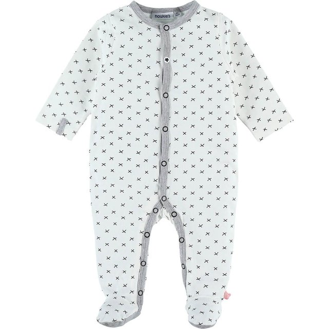 Pyjama Bebe Jersey Naissance Timeless Blanc Et Gris Noukie S La Redoute