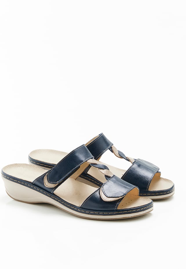 Damart Mules En Éponge Femme Bleu Taille 38 - Chaussons Confortables