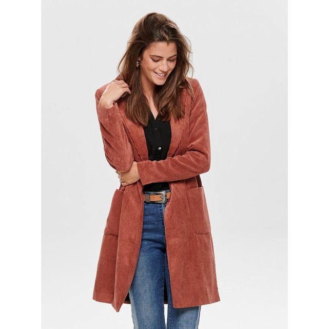 Manteau velours côtelé marron-henna Only | La Redoute