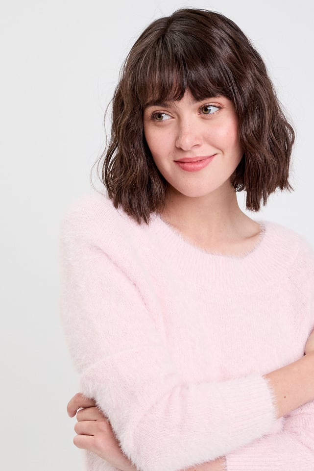 Pull Femme Cache Cache Manches Longues - Rose Saumon, Taille 42, Matière Coton/acrylique/polyester, Occasion Très Bon état