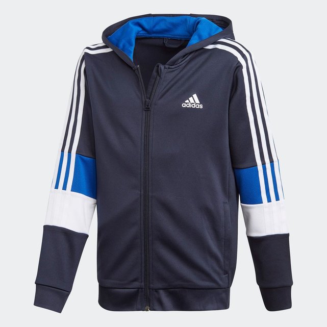 Veste Ã  capuche must haves 3-stripes aeroready full-zip bleu Adidas Performance | La Redoute