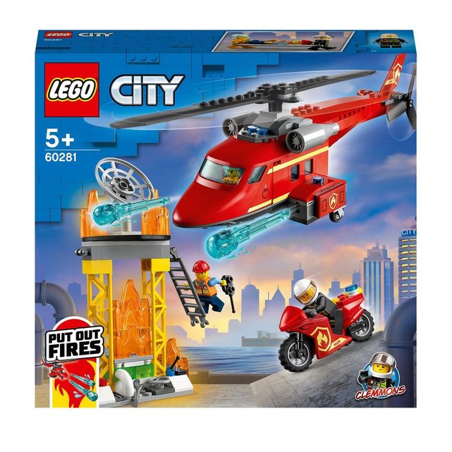 La caserne et l'hélicoptère des pompiers Lego