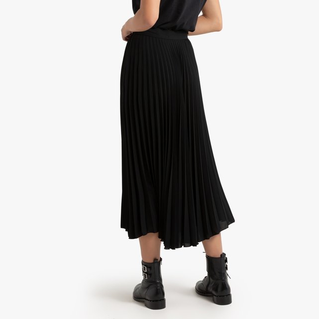 Plisseerock Midi Lange Schwarz La Redoute Collections La Redoute