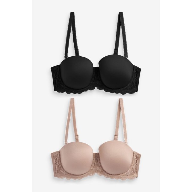 Soutien-gorge sans bretelles dos transparent noir Next