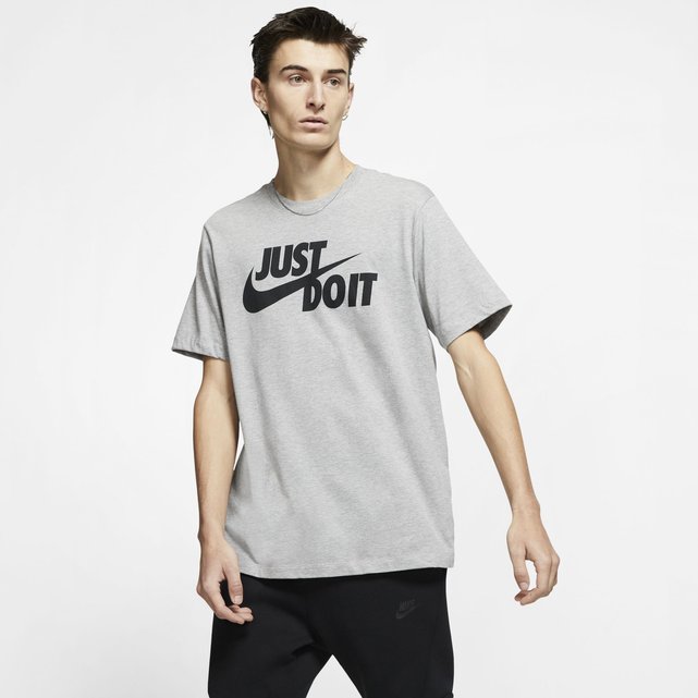 T Shirt Mit Logo Grau Meliert Nike La Redoute