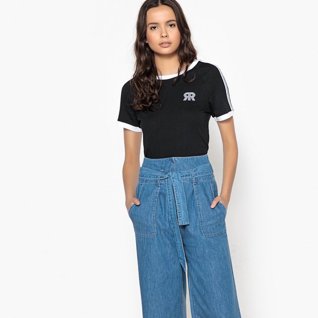 T-shirt lisa com gola redonda, mangas curtas  LA REDOUTE COLLECTIONS image 0