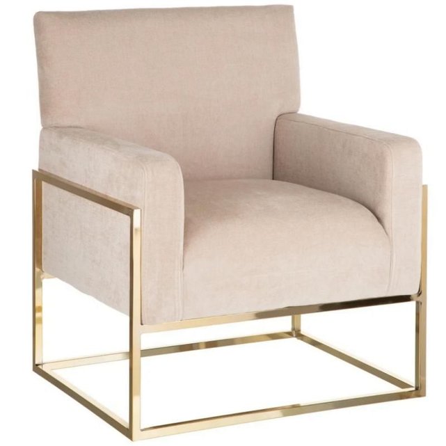 Fauteuil velour chiné beige moderne matilda Fauteuil velour chiné beige moderne matilda