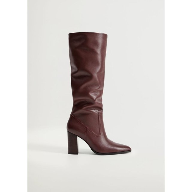 bottes bordeaux cuir