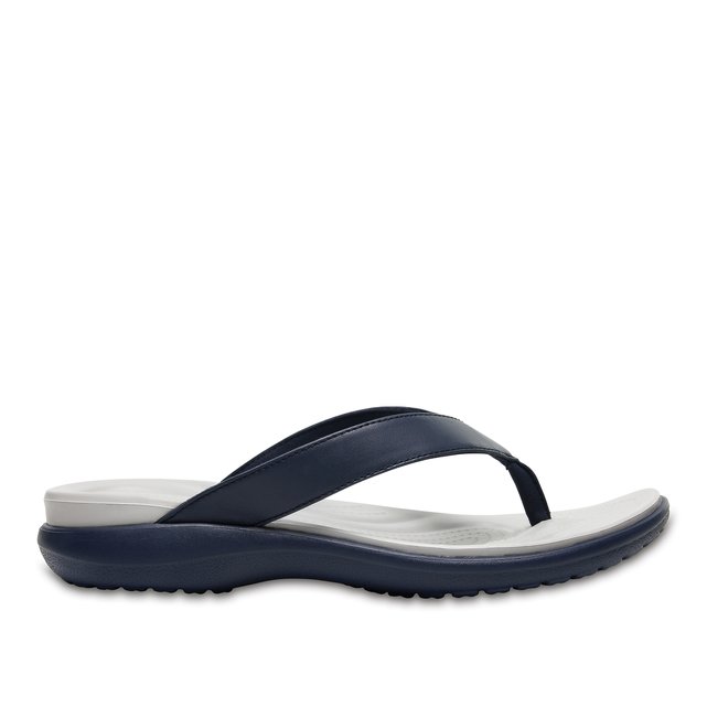 crocs leather flip flops