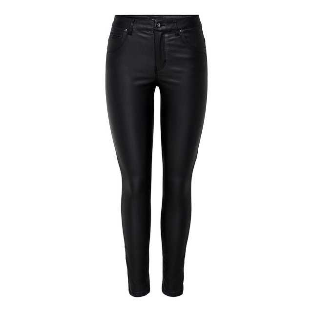 Faux leather skinny jeans , coated black, Only | La Redoute