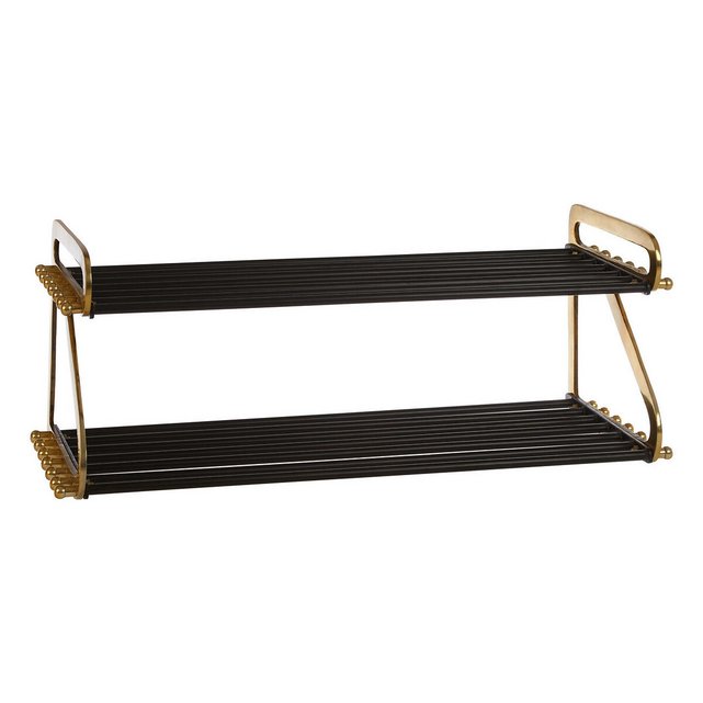 2 Tier Shoe Rack In Black Antique Brass Finish Aged Brass Premier La Redoute