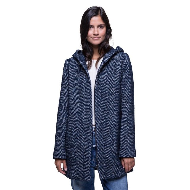 capuche Manteau laine bouclée en AND COAT TRENCH à ECoexBQrdW
