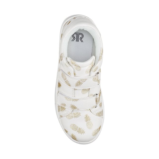 Baskets scratchées motif ananas 26 39 blanc La Redoute Baskets scratchées motif ananas 26 39 blanc La Redoute