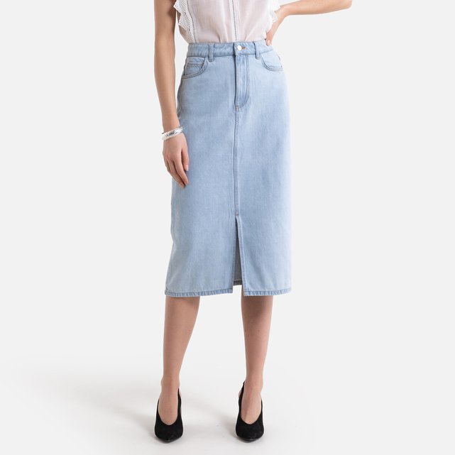 mid calf denim skirt uk