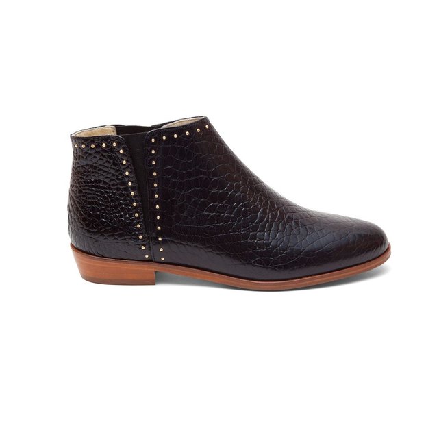 Bottines Cuir Plates Jeanne B Noir M. Moustache | La Redoute