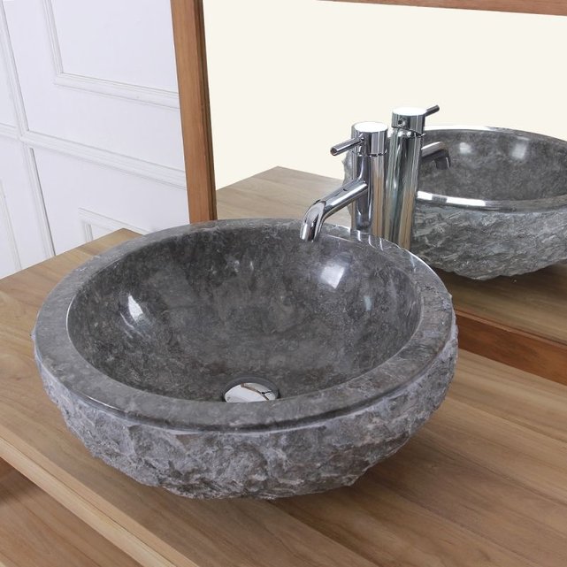 Vasque Pierre Grise Vasque Bol Rude En Pierre De Marbre Gris Pierre Naturelle Bois Dessus Bois Dessous | La Redoute Vasque Pierre Grise Vasque Bol Rude En Pierre De Marbre Gris Pierre Naturelle Bois Dessus Bois Dessous | La Redoute