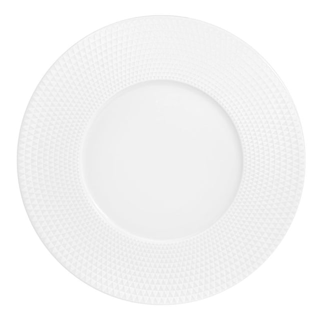 Lot De 6 Assiettes Plates Nymphéa En Porcelaine Blanche - Diamètre 27cm - Marque Table Passion