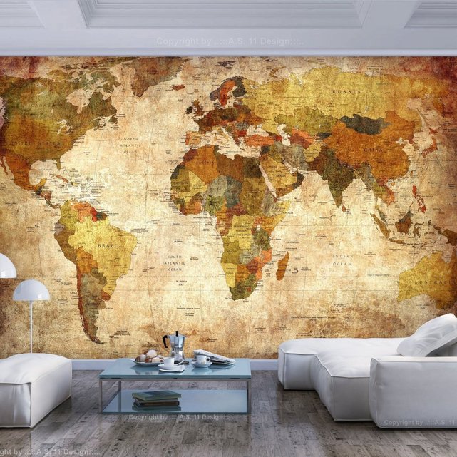 Papier peint old world map beige Artgeist | La Redoute