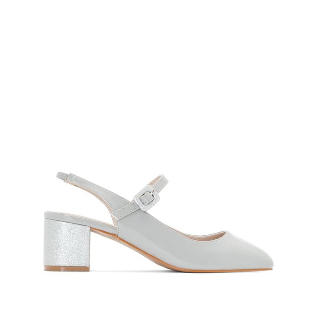 ouvertes Ballerines Redoute talon gris La paillettes à l'arrière Hdqxdw1Rz