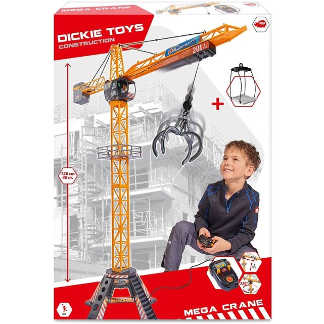 Dickie toys Télécommande Mega Construction Grue Control 120 Cm Multicolore
