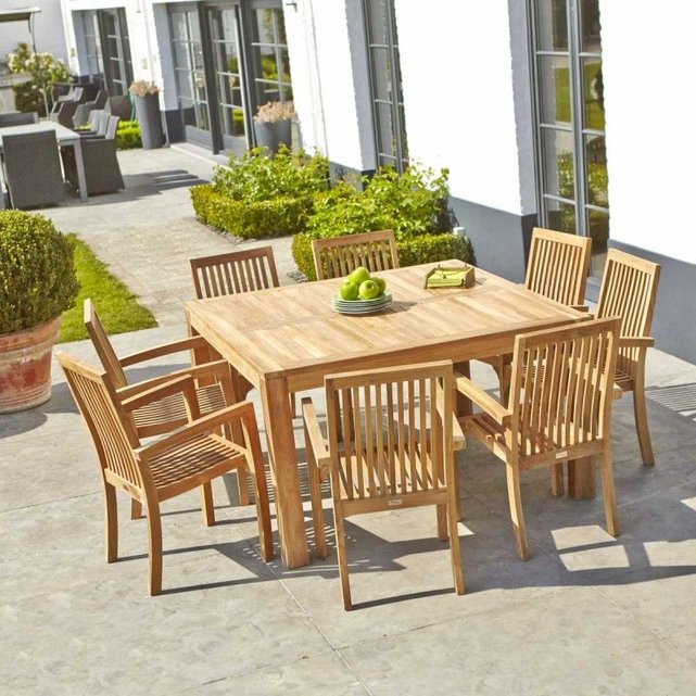 Salon de jardin en bois de teck 8 places teck naturel Bois Dessus ... Salon de jardin en bois de teck 8 places teck naturel Bois Dessus ...