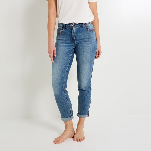 Jean Droit Femme Grain De Malice - Coupe Droite Taille Haute - Style Moderne Et élégant