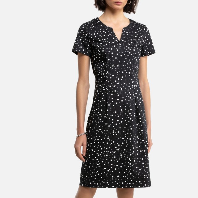 Figurbetontes Kleid mit Tupfenmuster, halblang  ANNE WEYBURN image 0