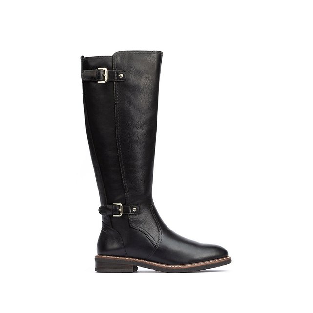 Aldaya knee-high boots in leather black 